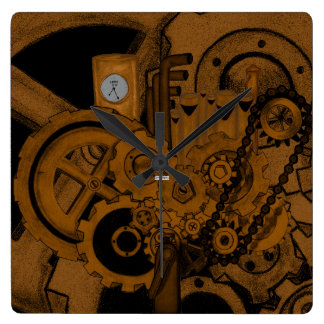 Reloj Cuadrado Maquinaria de vapor (cobre)