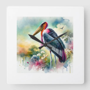 Reloj Cuadrado Marabou stork in the wild 180924AREF130 - Watercol