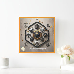 Reloj Cuadrado "Maravillas tecnológicas modernas"