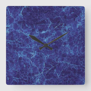 Reloj Cuadrado Marble Blue Wall Clock