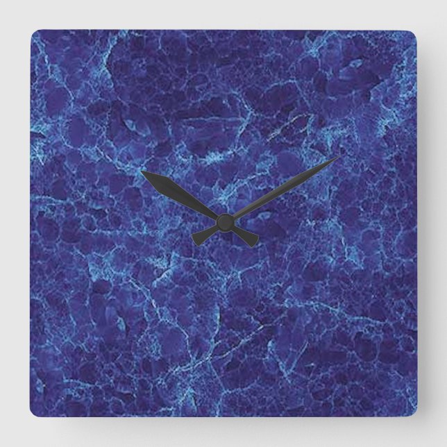 Reloj Cuadrado Marble Blue Wall Clock (Anverso)