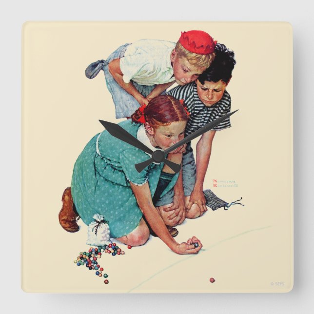 Reloj Cuadrado Marble Champion (Anverso)