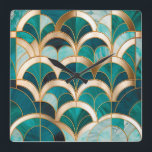 Reloj Cuadrado Marble de lujo Mosaico Art Deco Turquesa Oro Azul<br><div class="desc">Añada un toque de elegancia y lujo a su espacio con esta montaña de cristal de inspiración Art Decó. Con una textura de mosaico de mármol de color turquesa, azul real y oro, este diseño combina formas geométricas, patrones ondulados y bordes más lisos para un aspecto sofisticado. Los detalles de...</div>