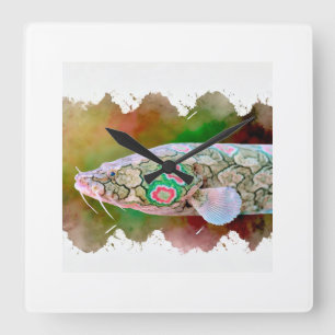 Reloj Cuadrado Marbled Lungfish 010824AREF126 - Watercolor