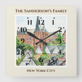 Reloj Cuadrado Marburg Altstadt Germany Townscape Painting