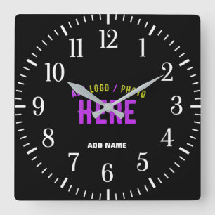 RELOJ CUADRADO MARCA VERIFICADA NEGRA DE PERSONALIZABLE MODERNO E