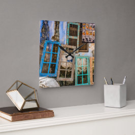 Reloj Cuadrado Marcos de ventana coloridos