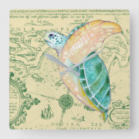 Marea Turtle Tan Map Vintage