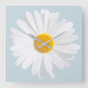 Reloj Cuadrado margarita blanca