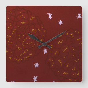 Reloj Cuadrado Margaritas con Estrellas