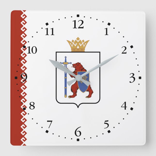 Reloj Cuadrado Mari El Flag (Anverso)