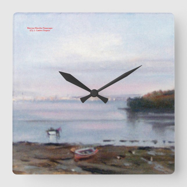 Reloj Cuadrado Marina/Mariña/Seascape (Anverso)