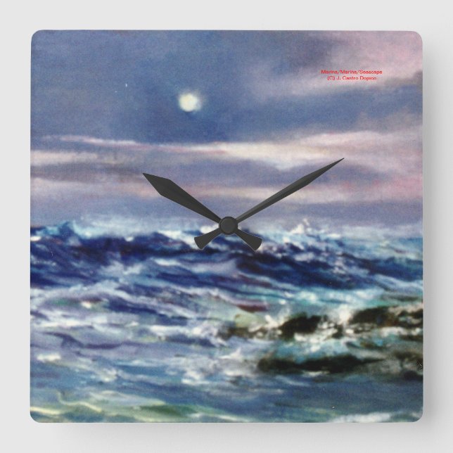 Reloj Cuadrado Marina/Mariña/Seascape (Anverso)