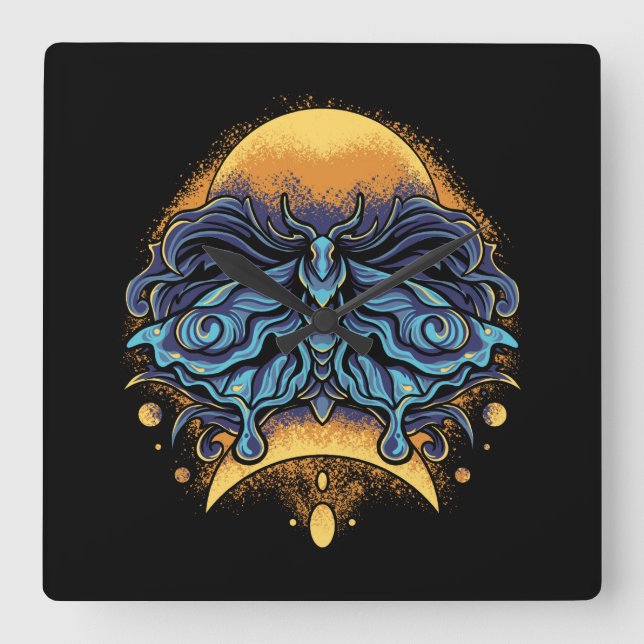 Reloj Cuadrado Mariposa (Anverso)