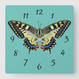 Reloj Cuadrado Mariposa amarilla y negra