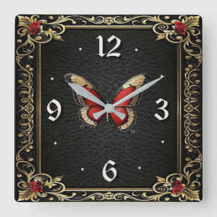 Reloj Cuadrado Mariposa Art Déco 