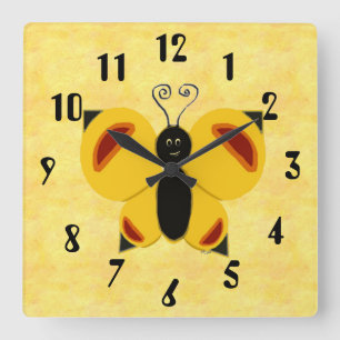 Reloj Cuadrado Mariposa banal