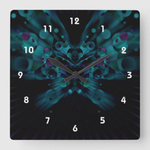 Reloj Cuadrado Mariposa burbujeante