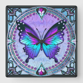 Reloj Cuadrado Mariposa de sublimación con fondo