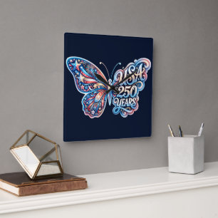 Reloj Cuadrado Mariposa para el 250 aniversario de EE. UU.