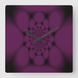Reloj Cuadrado Mariposa Pétalo Negro Púrpura