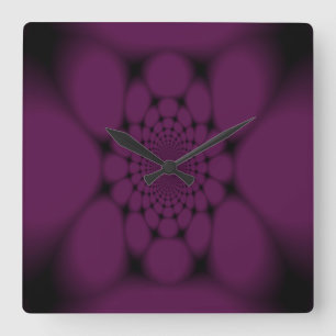 Reloj Cuadrado Mariposa Pétalo Negro Púrpura