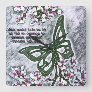 Reloj Cuadrado Mariposa Van Gogh