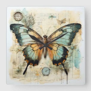 Reloj Cuadrado Mariposa vintage