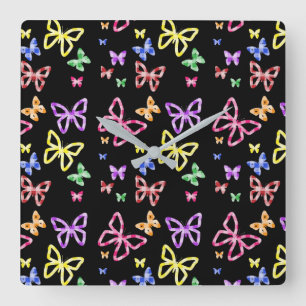 RELOJ CUADRADO MARIPOSAS COMPROBADAS
