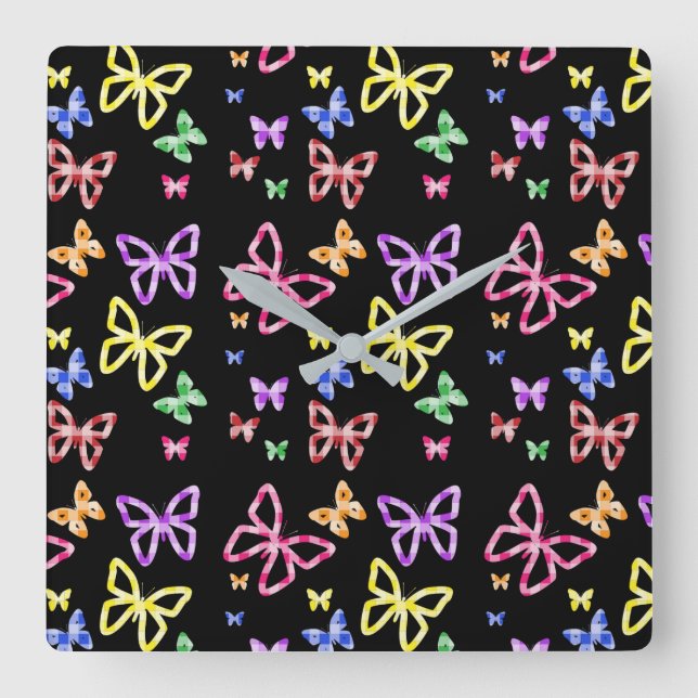 RELOJ CUADRADO MARIPOSAS COMPROBADAS (Anverso)