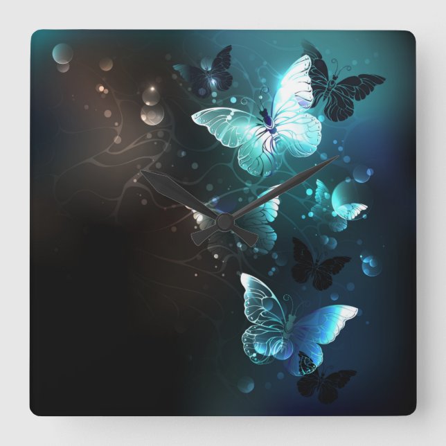 Reloj Cuadrado Mariposas nocturnas (Anverso)