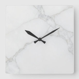 Reloj Cuadrado Mármol Blanco