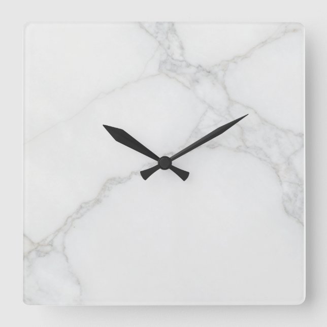 Reloj Cuadrado Mármol Blanco (Anverso)
