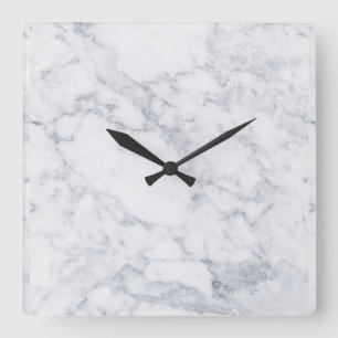 Reloj Cuadrado Mármol blanco