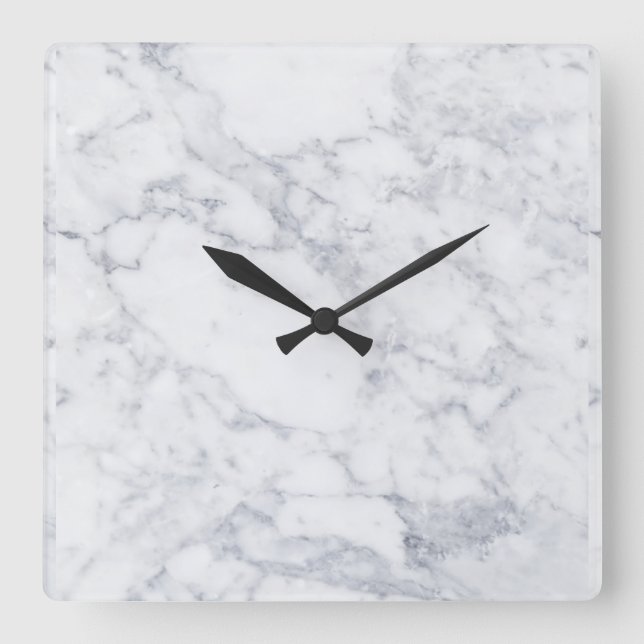 Reloj Cuadrado Mármol blanco (Anverso)