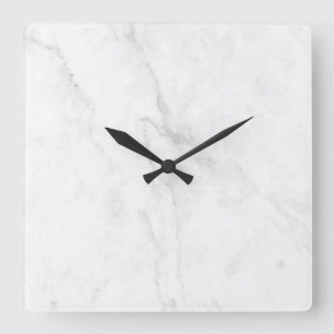 Reloj Cuadrado Mármol Blanco