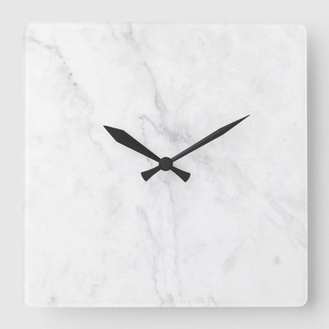 Reloj Cuadrado Mármol Blanco (Anverso)