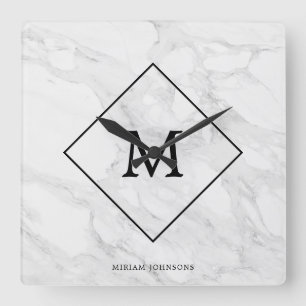 Reloj Cuadrado Mármol moderno monográfico