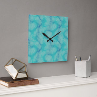 Reloj Cuadrado Mármol turquesa