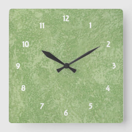 Reloj Cuadrado Marmorino Green Faux Finish Square Clock