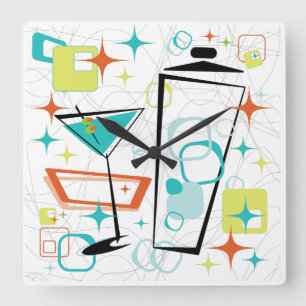 Reloj Cuadrado Martinis A Go Clock