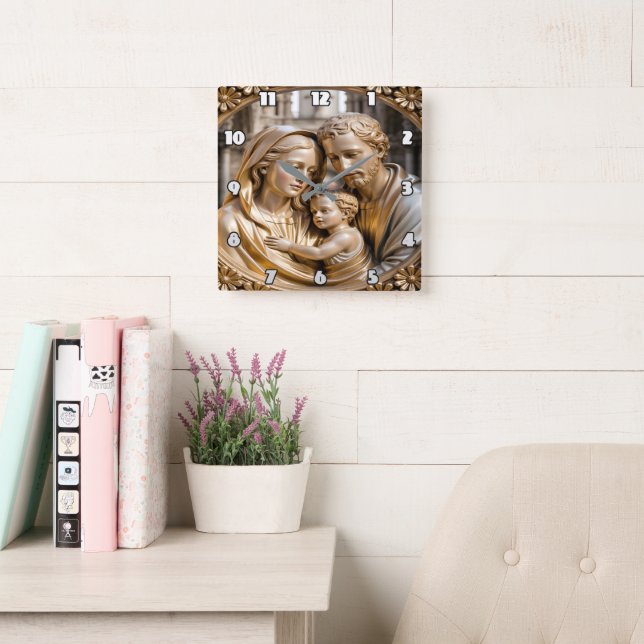 Reloj Cuadrado Mary, Joseph, and the infant Jesus (Sala de lectura)