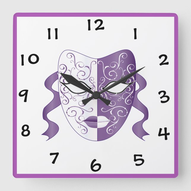 Reloj Cuadrado Máscara (Anverso)
