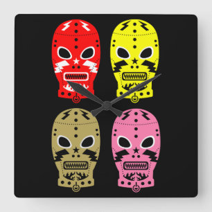 Reloj Cuadrado Máscaras de concurso de lucha libre