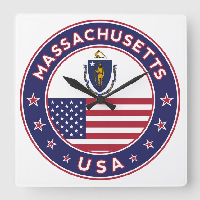 Reloj Cuadrado Massachusetts (Anverso)