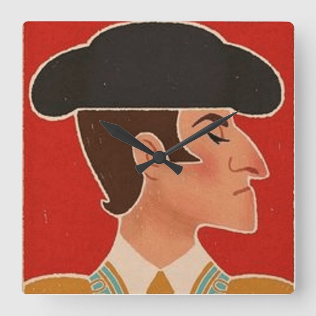 Reloj Cuadrado Matador español (Anverso)