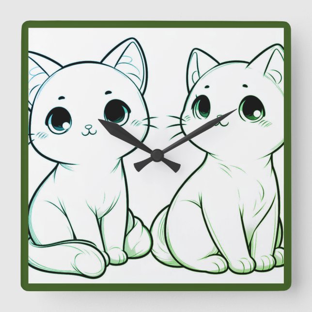 Reloj Cuadrado Matcha Leaf (Anverso)