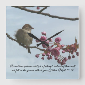 Reloj Cuadrado Mateo 10:29 Biblia Verse Wall Clock