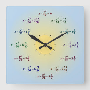 Reloj Cuadrado Math Clock (AM-PM)