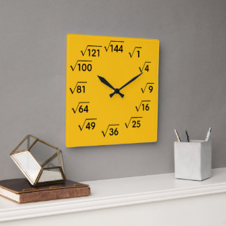 Reloj Cuadrado Math Square Root Wall Clock